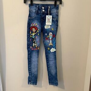 K-Linda Girls Jeans Toy Story Jessie Forky Embellished Denim Size‎ 12